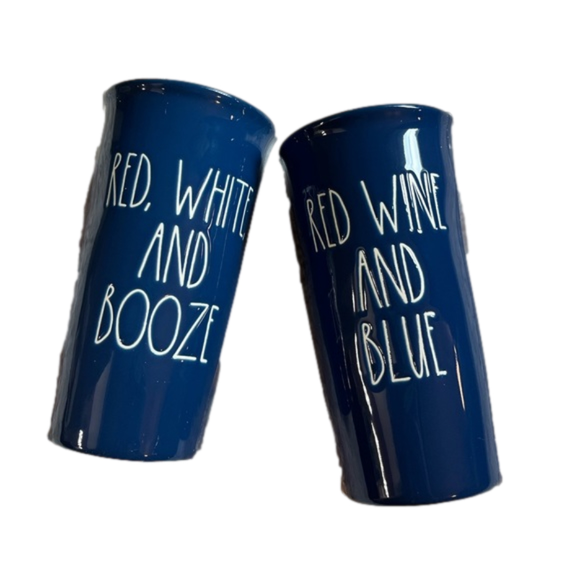 Rae Dunn Dining Rae Dunn Travel Tumbler Set Blue And Boozey Poshmark